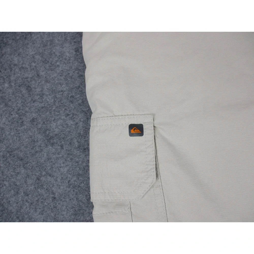 Quiksilver Shorts Mens 38 Beige Cargo Waterman Outdoor Zip Pockets 8